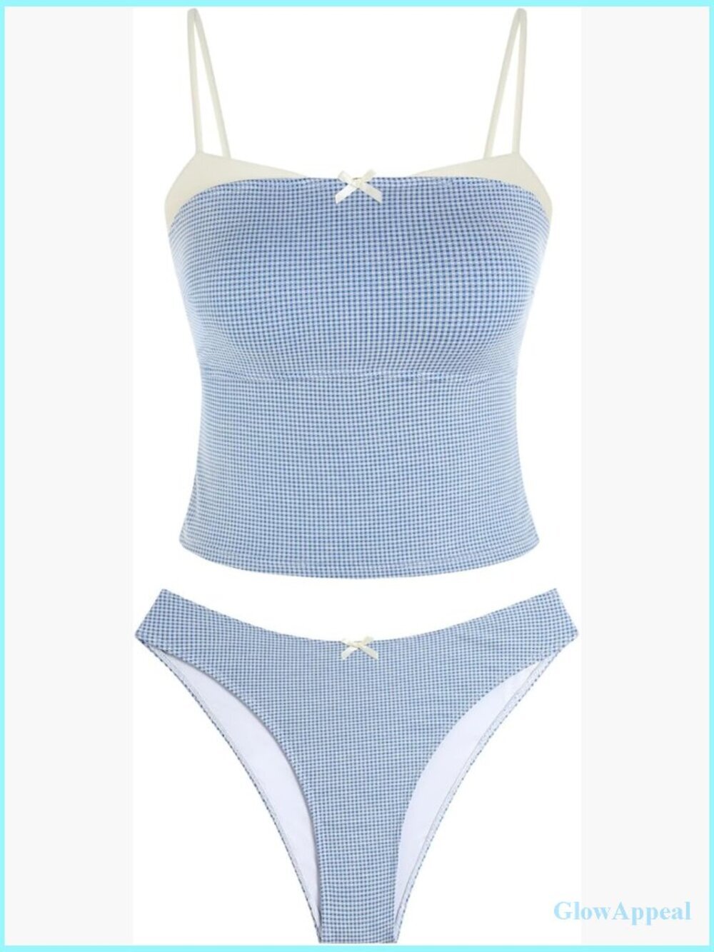 Retro Y2K High Cut Tankini Set, Adjustable Straps, Removable Pads, UPF 30